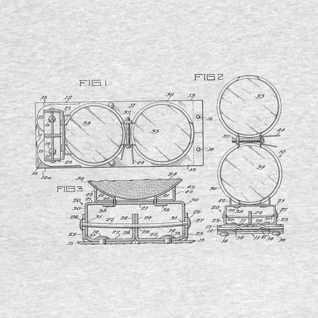 Foldable Highway Warning Signals Vintage Patent Hand Drawing by TheYoungDesigns